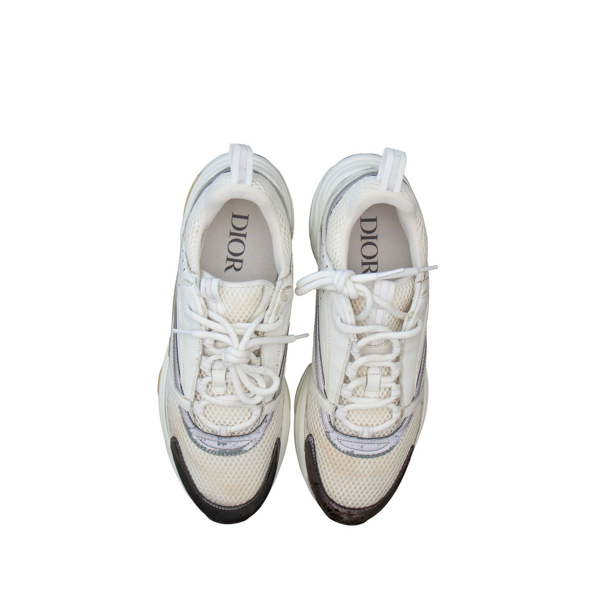 Christian Dior B22 Sneakers White Gray Mesh Leather Sneakers Size EU 43 US 10