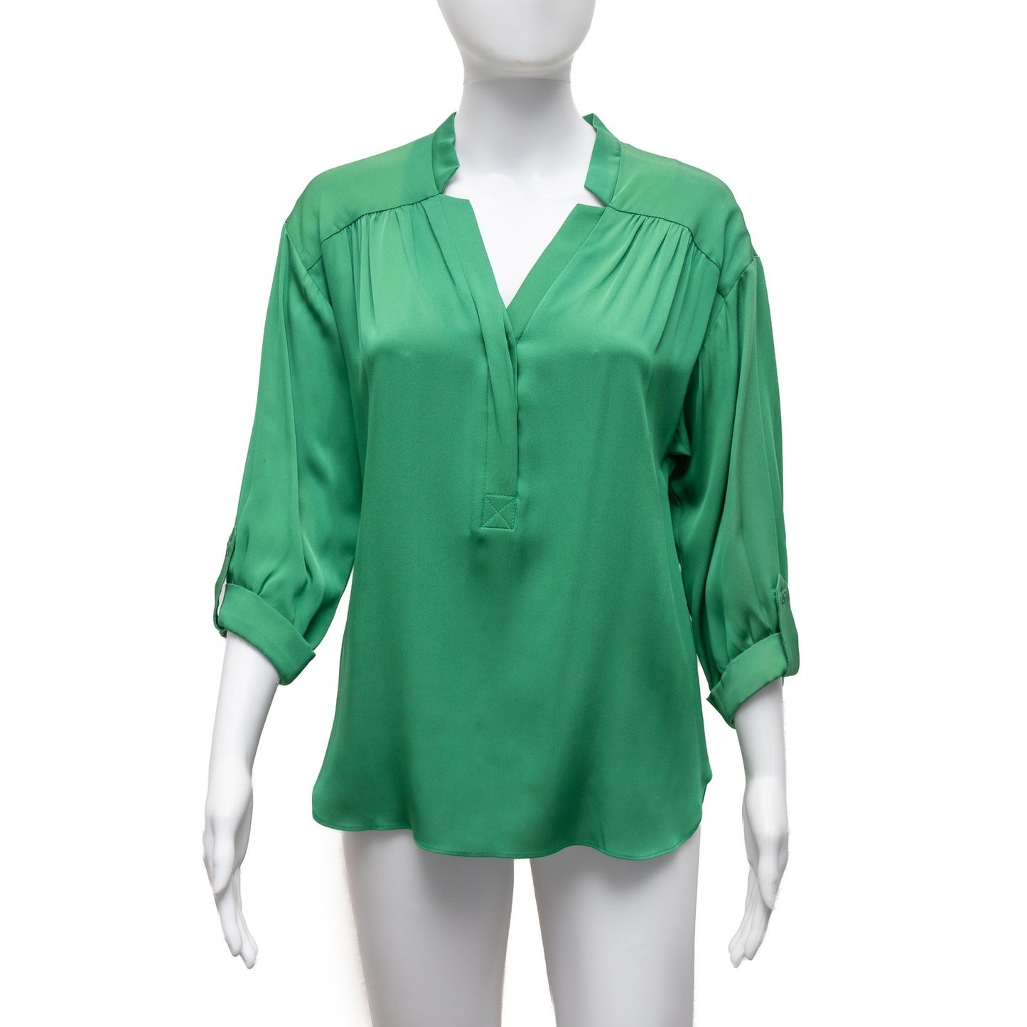 Milly Green Silk Blouse Top Size 0