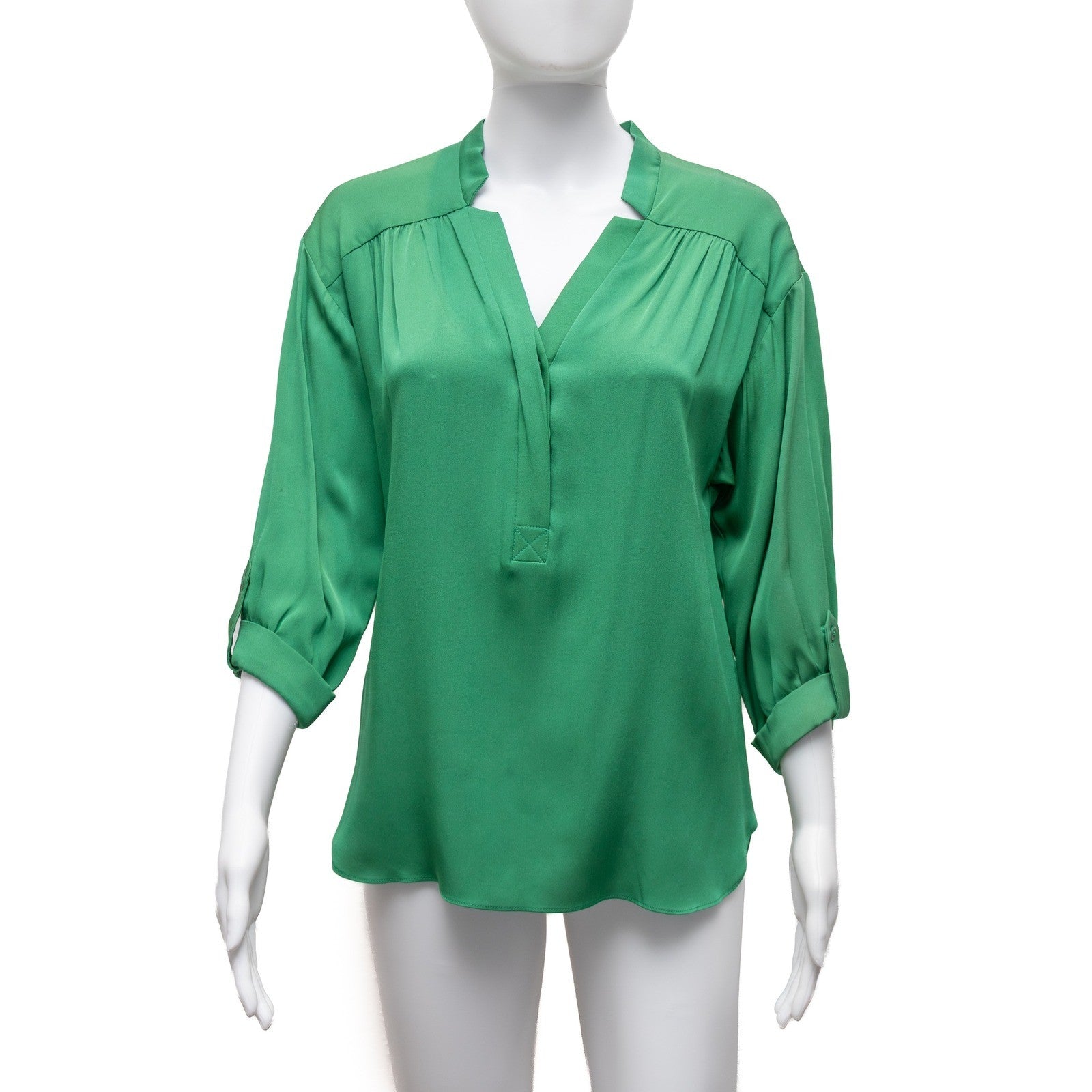 Milly Green Silk Blouse Top Size 0
