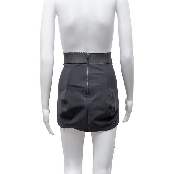 $1250 Dolce & Gabbana Corset-Style Lace-Up Mini Skirt – Black – IT 40 / US 4