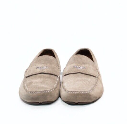$950Prada Men’s Grey Suede Driving Loafers – Size US 9 / EU 42 / UK 8