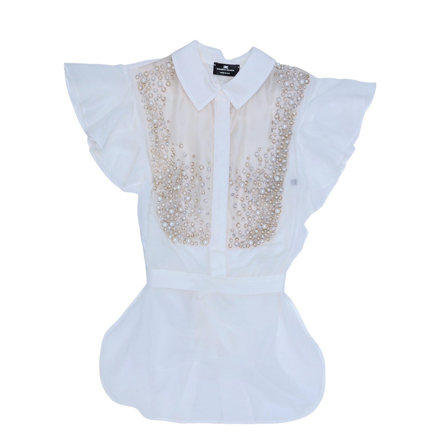 Elisabetta Franchi Pearl Embellished Blouse Top Size IT 42 / US 6 / UK 10