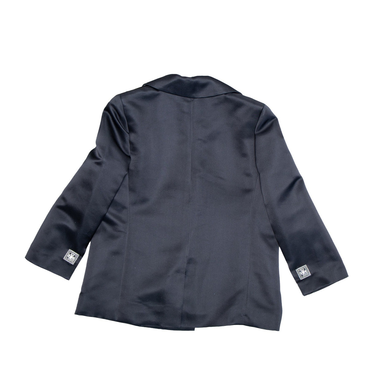 CHANEL 2011 Paris-Byzance Black Silk CC Crystal Button Blazer FR 46 US 14