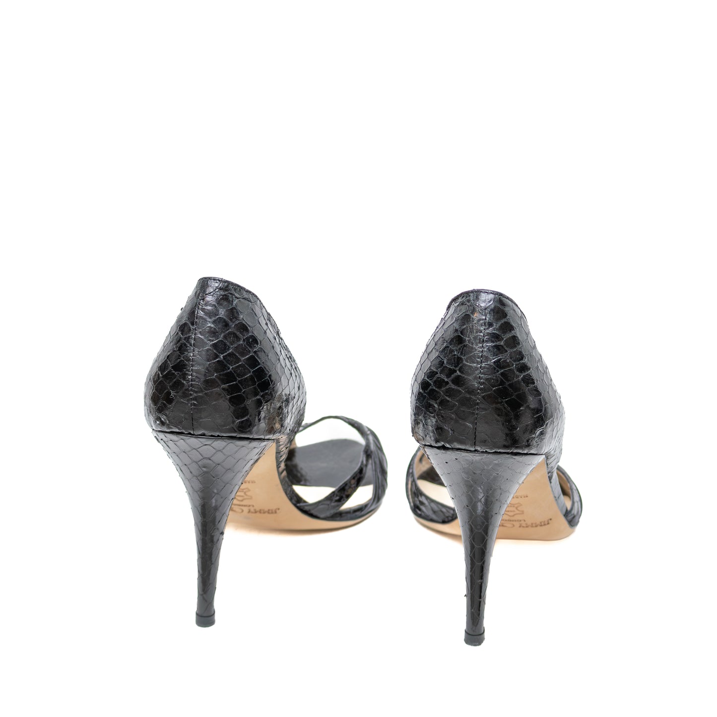 Jimmy Choo Snakeskin D’Orsay Peep Toe Heels – EU 38½ / UK 5½ / US 8 – Exotic Python Leather