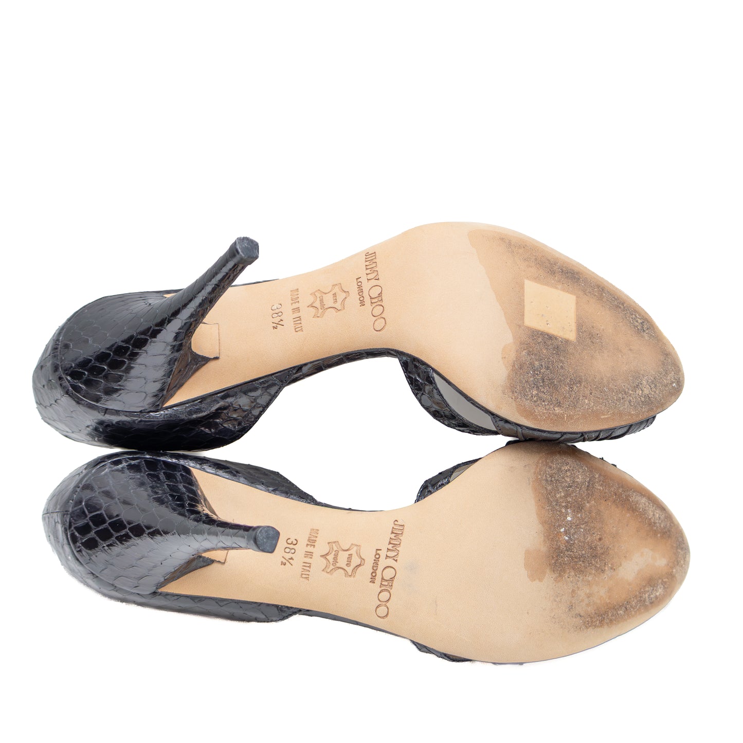 Jimmy Choo Snakeskin D’Orsay Peep Toe Heels – EU 38½ / UK 5½ / US 8 – Exotic Python Leather