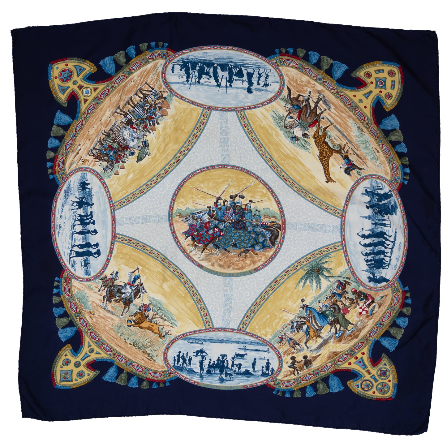 Hermès “Cavaliers Peuls” Silk Scarf by J. de Fougerolle | 90cm