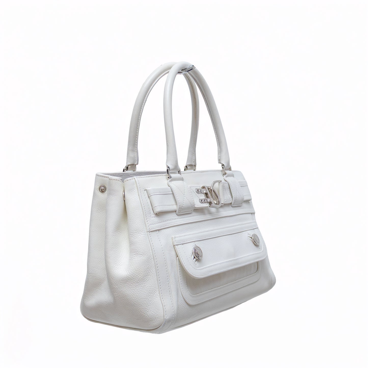 Christian Dior White Leather Tote Bag – 2005 Collection by John Galliano