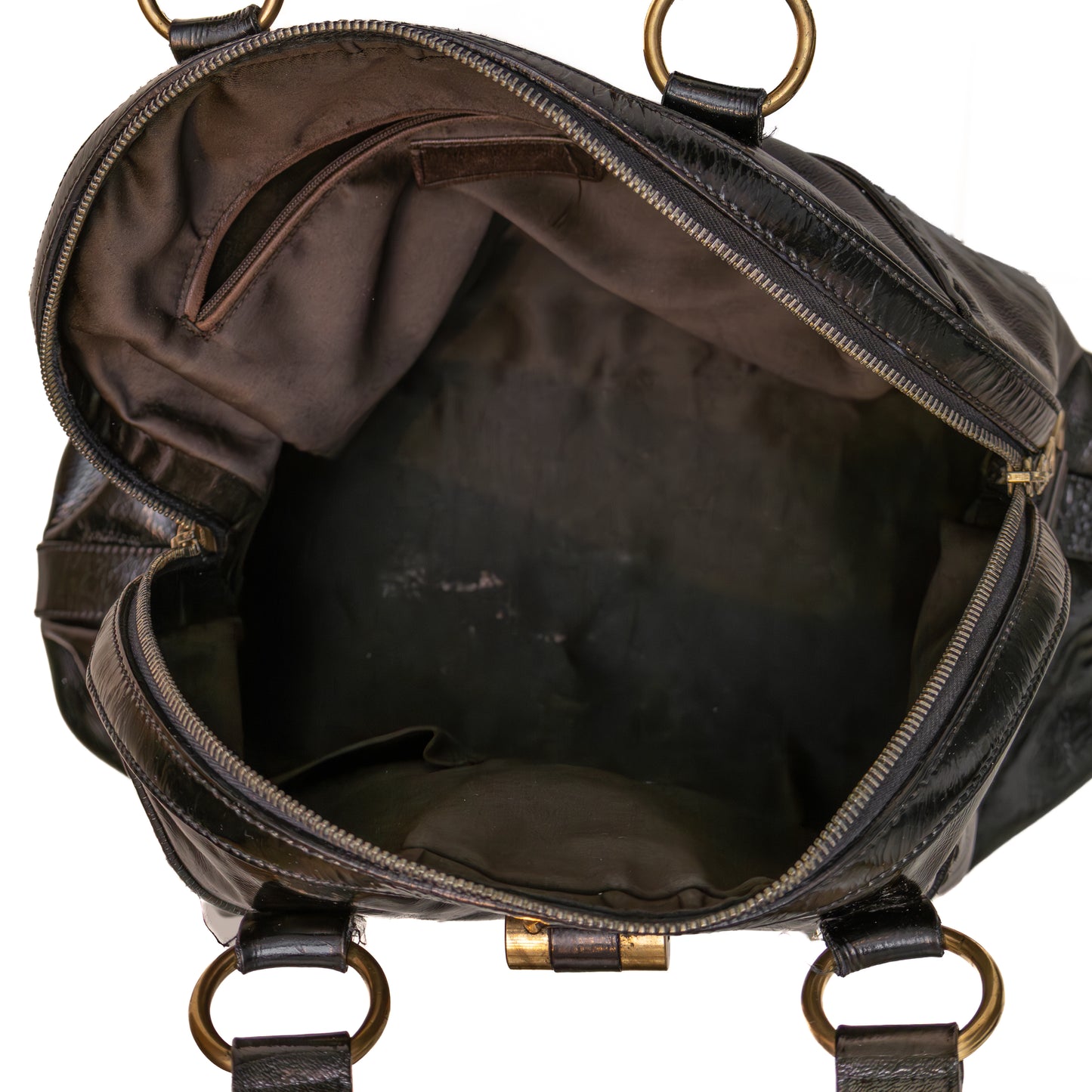 Yves Saint Laurent Muse Black Patent Leather Bag – Large Dome Satchel