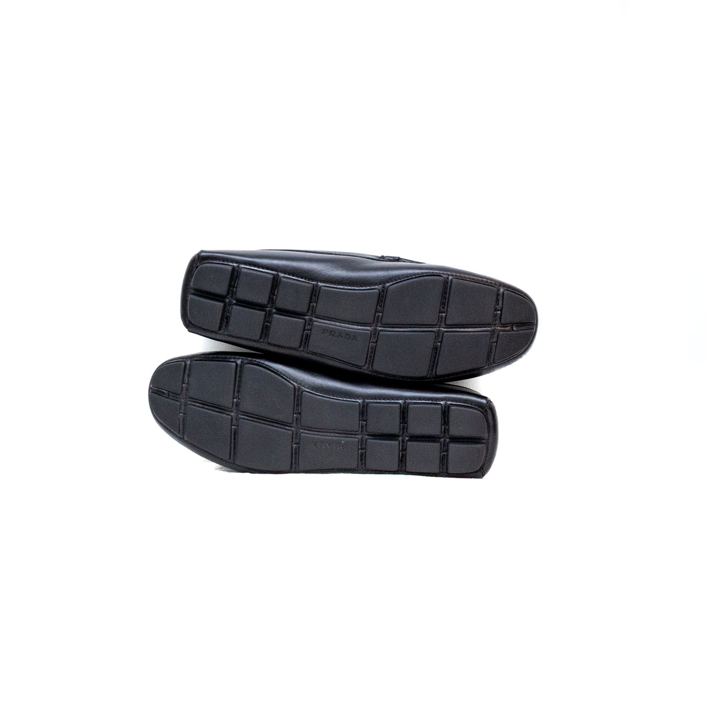 Prada Men’s Black Leather Driving Loafers – Size UK 8.5 / US 9.5