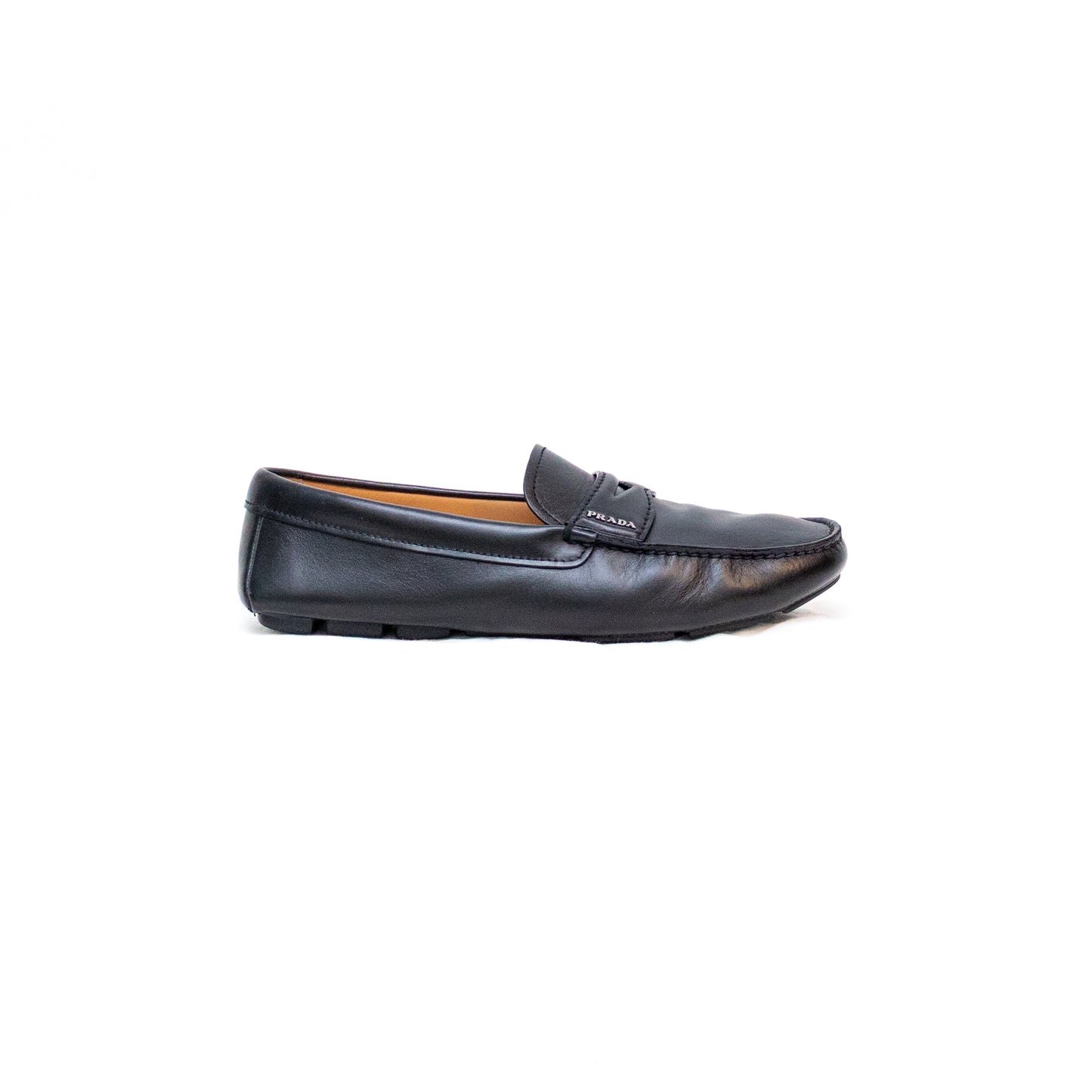 Prada Men’s Black Leather Driving Loafers – Size UK 8.5 / US 9.5