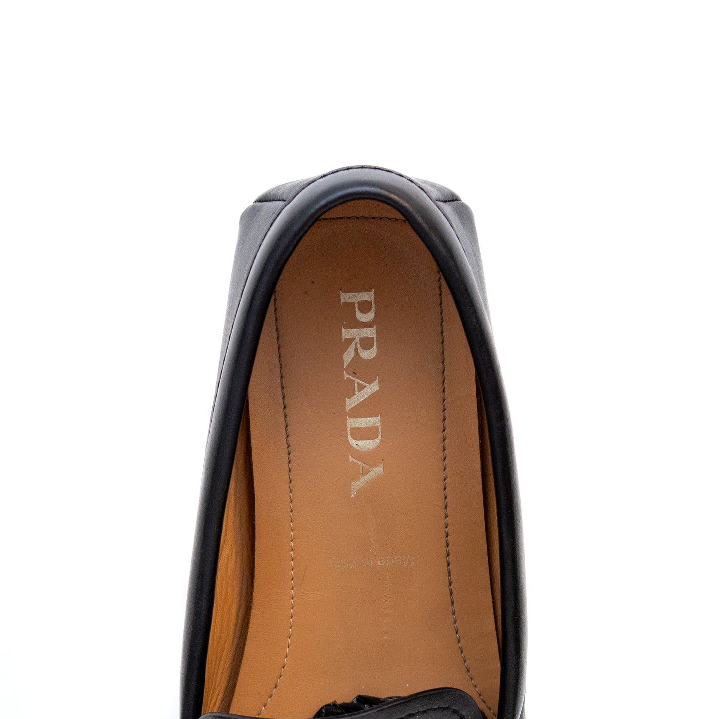 Prada Men’s Black Leather Driving Loafers – Size UK 8.5 / US 9.5