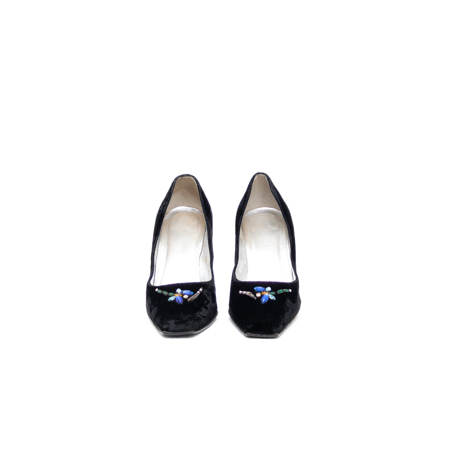 Giuseppe Zanotti Black Velvet Dragonfly Crystal Embellished Heels – Size EU 36 / UK 3.5 / US 6