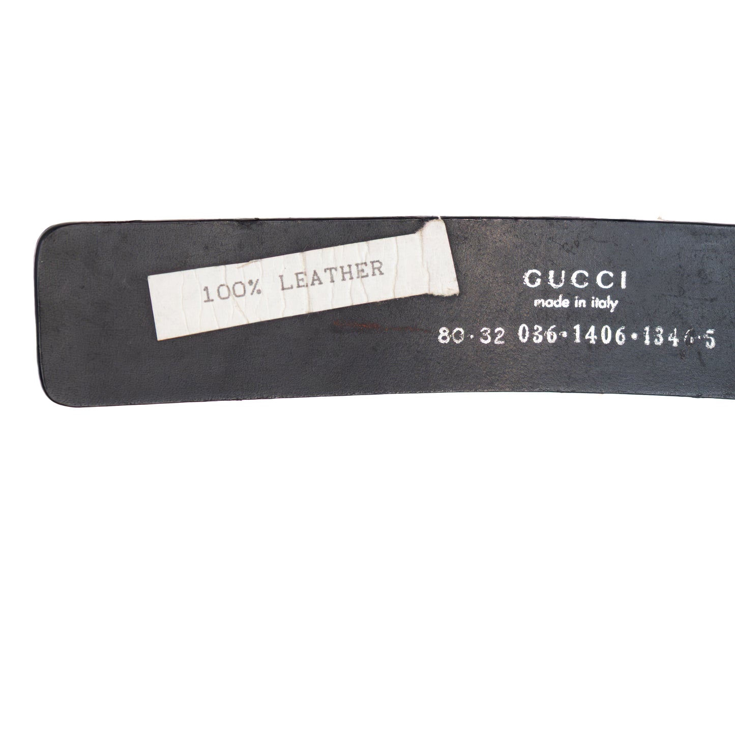 Gucci Black Leather Belt with Silver Square G Buckle – Tom Ford Era – Size 80/32