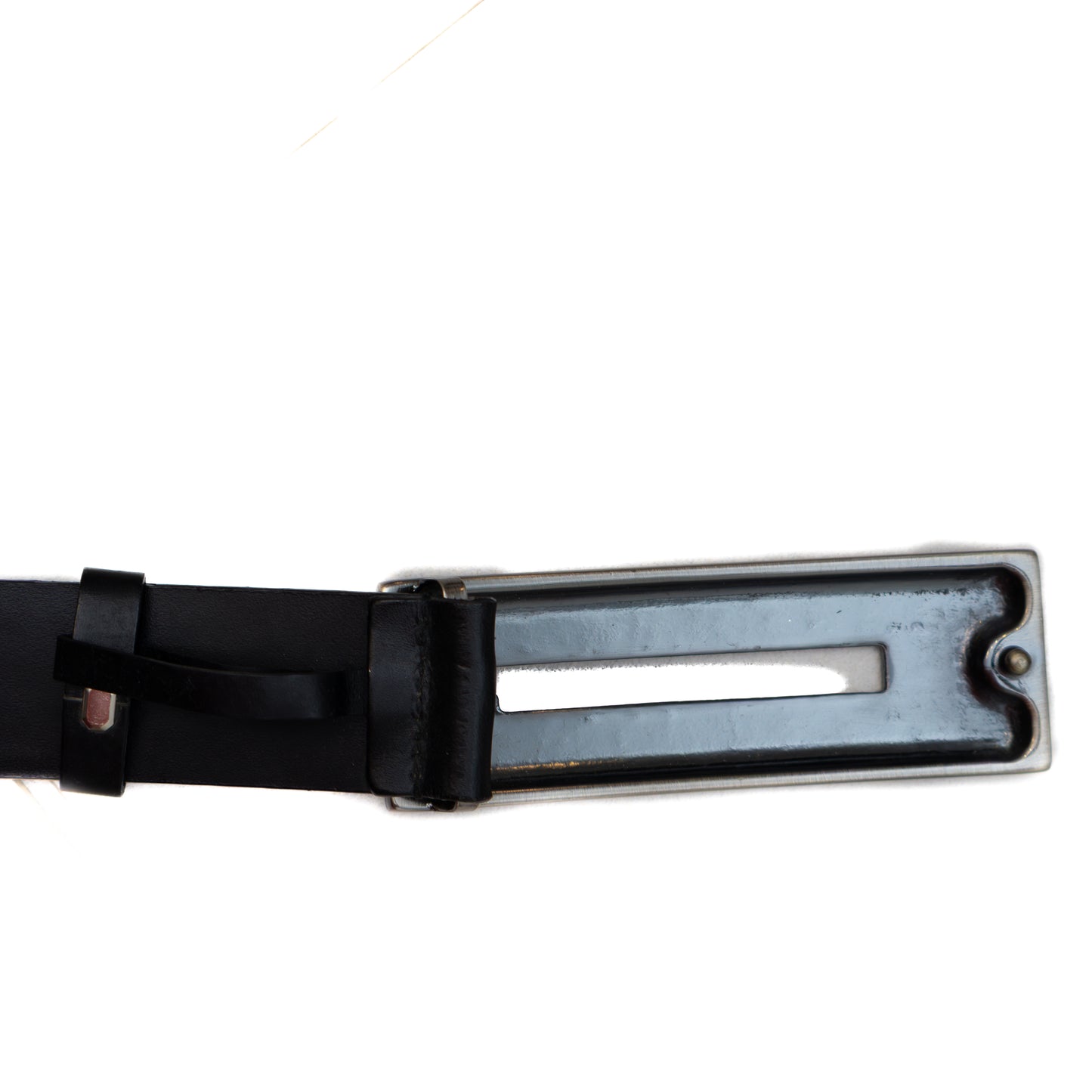 Gucci Black Leather Belt with Silver Square G Buckle – Tom Ford Era – Size 80/32