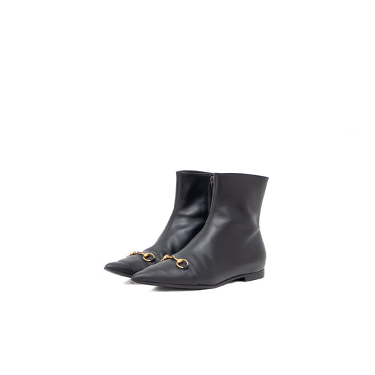 Gucci Horsebit Ankle Boots – Black Leather – Made in Italy – Size EU 37 / UK 4 / US 7