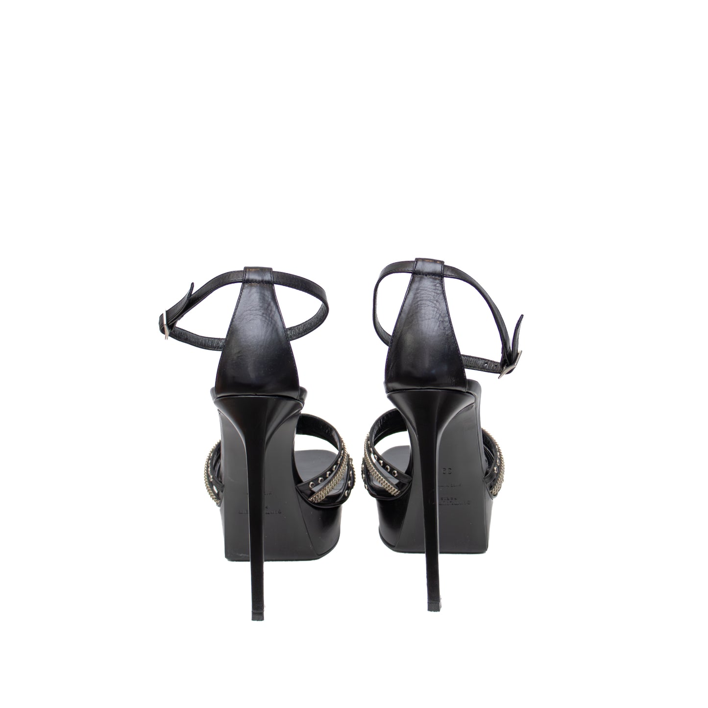 $1450 Saint Laurent Alice Tribute Chain Studded Platform Sandals SZ EU 39/ US 9