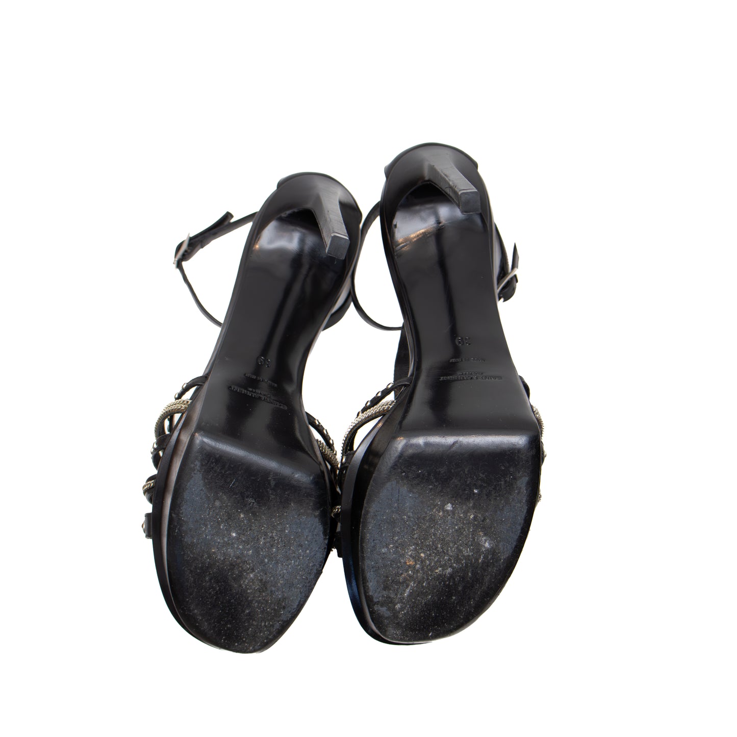 $1450 Saint Laurent Alice Tribute Chain Studded Platform Sandals SZ EU 39/ US 9