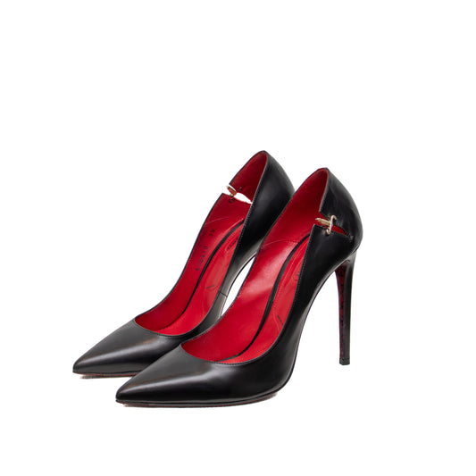 Cesare Paciotti Women’s Black Leather Stiletto Pumps - Size EU 39 / UK 6 / US 9