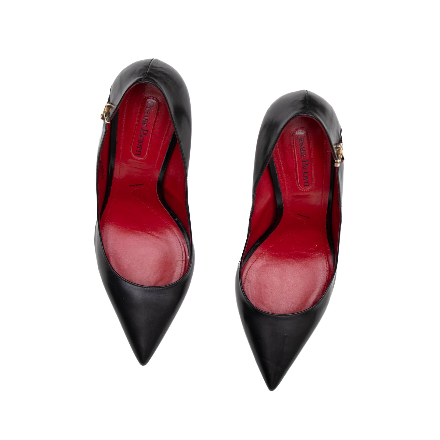 Cesare Paciotti Women’s Black Leather Stiletto Pumps - Size EU 39 / UK 6 / US 9