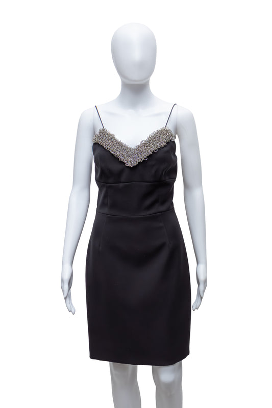 Rare Balenciaga Paris Embellished Slip Dress – Black – Size 38 (EU)