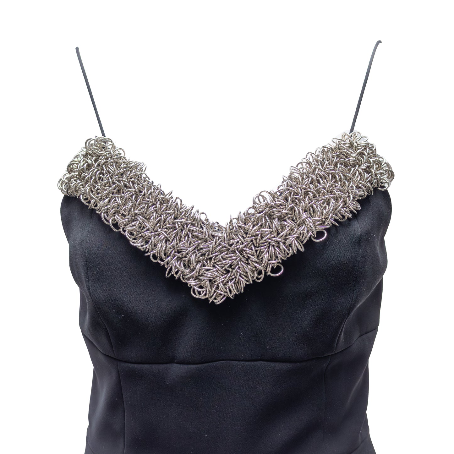 Rare Balenciaga Paris Embellished Slip Dress – Black – Size 38 (EU)