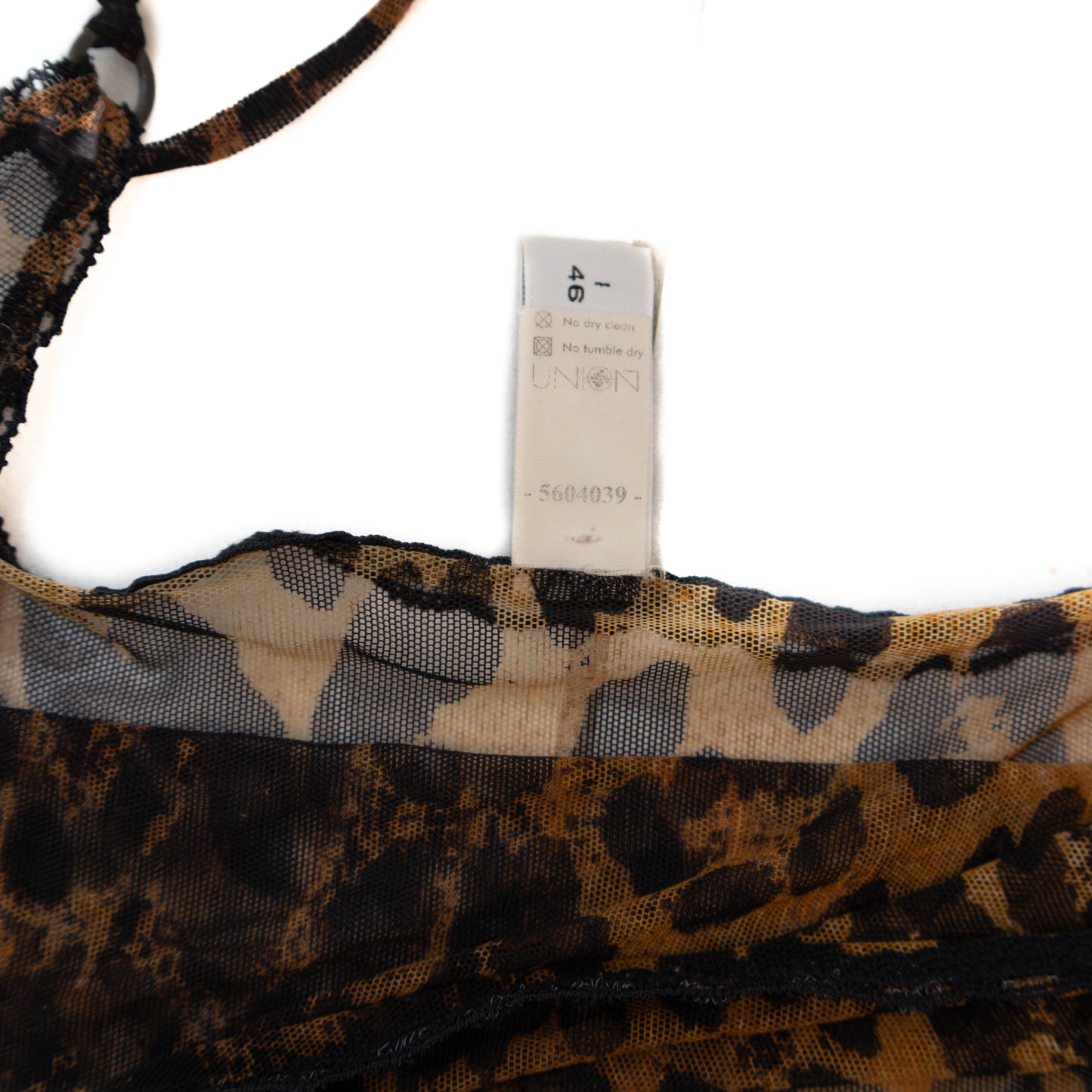 Vintage Moschino Lingerie Leopard Mesh Cami Top with Heart Charm – IT 46 (US 10 / UK 14)