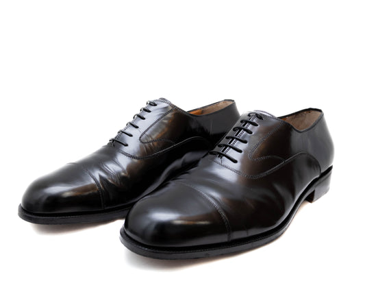 Ferragamo Padova Black Calf LeatherCap Toe Oxford Men's Shoes SZ US 11E