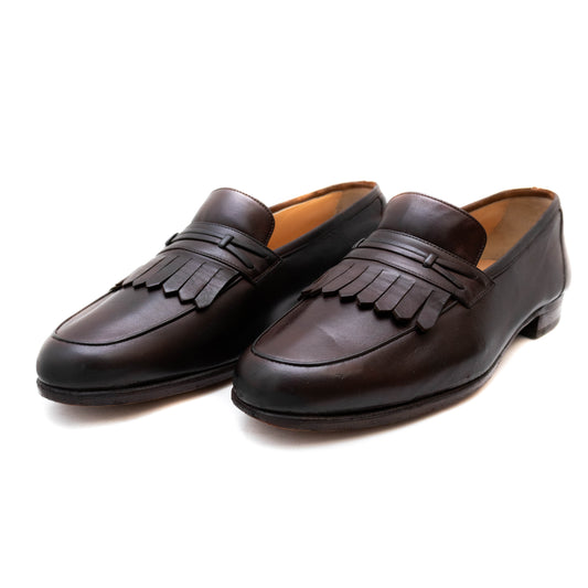 Salvatore Ferragamo Studio Brown Calf Loafers Kiltie Tassels Mens US 9.5EE