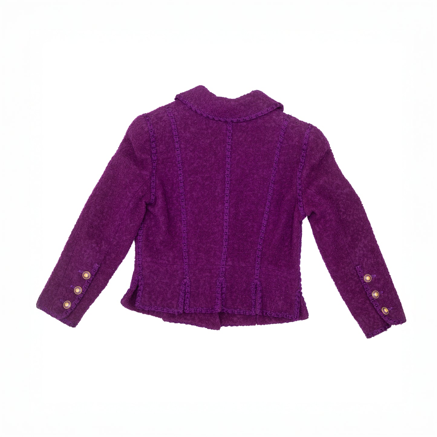 RARE Vintage Chanel Boutique Purple Bouclé Wool Jacket – FW 1993 Collection