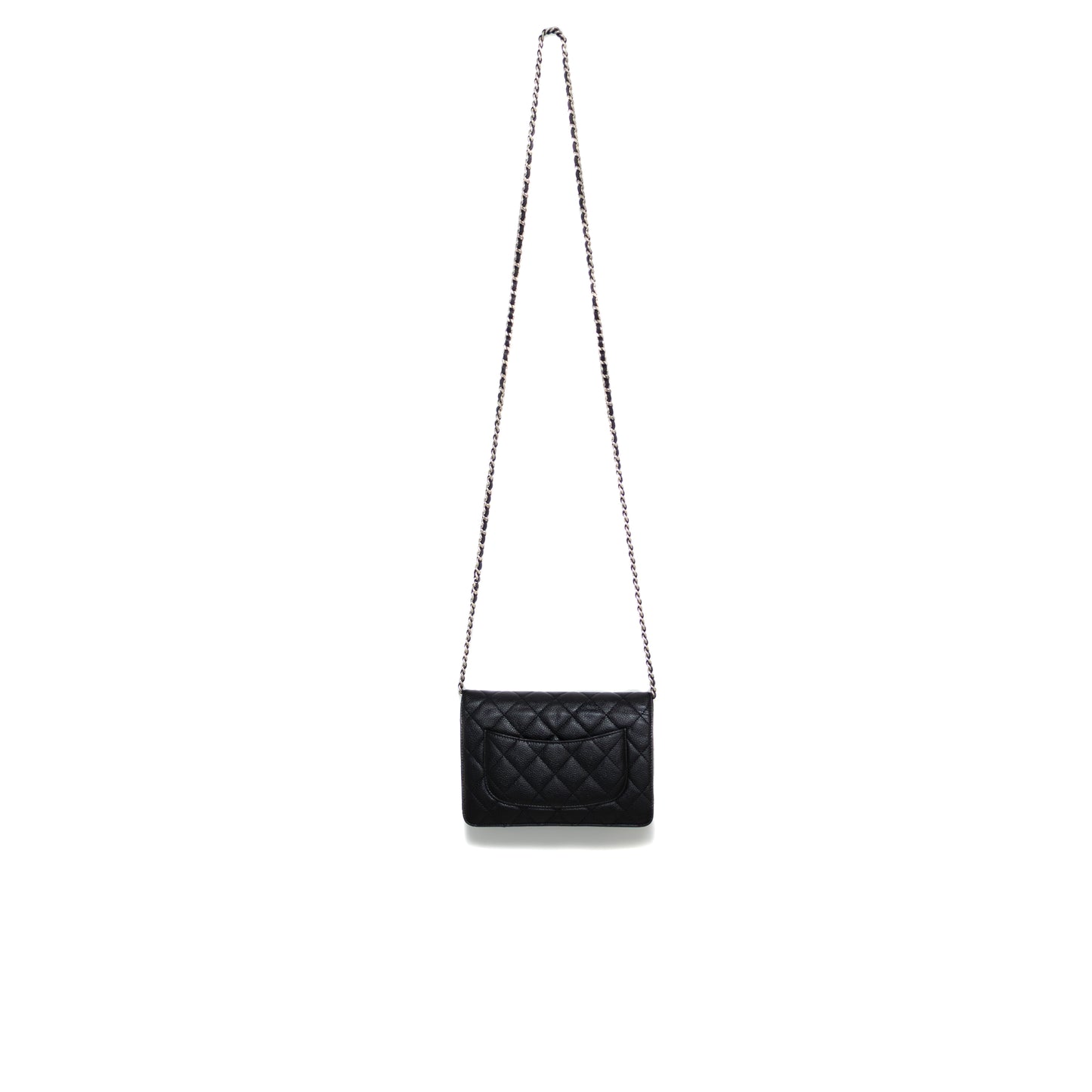 Chanel Black Caviar Wallet On Chain Bag with Silver-Tone Hardware