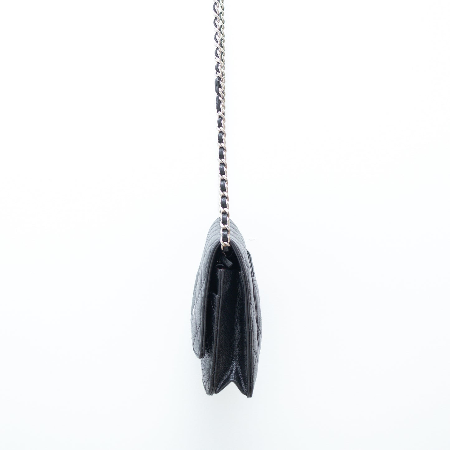 Chanel Black Caviar Wallet On Chain Bag with Silver-Tone Hardware