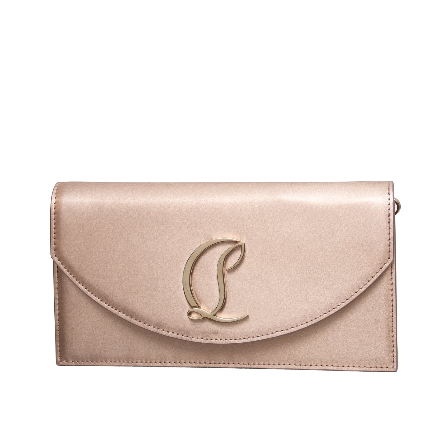Christian Louboutin Loubiclutch Rose Gold Satin Envelope Bag