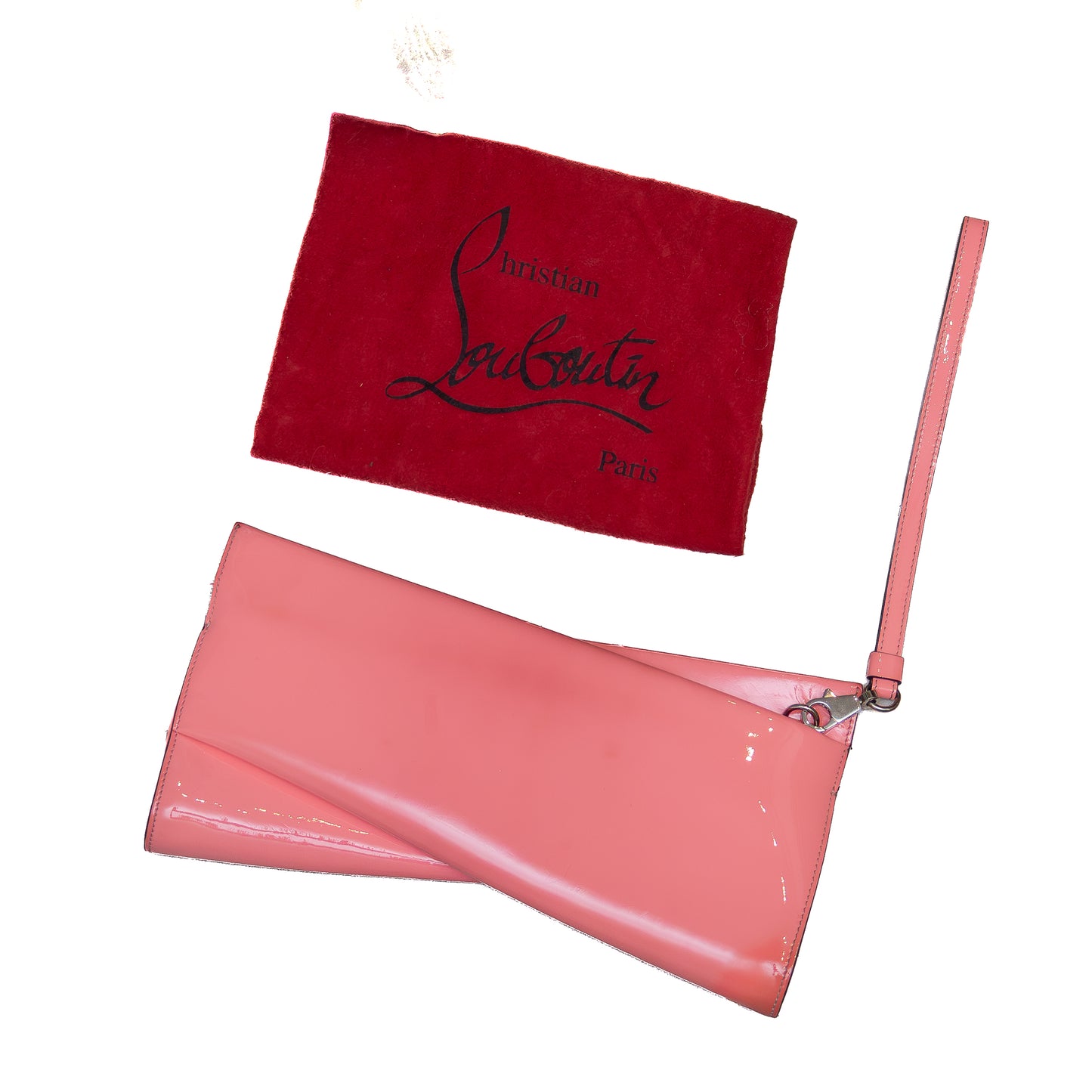 Christian Louboutin Pink Patent Leather Bow-Shaped Clutch Bag