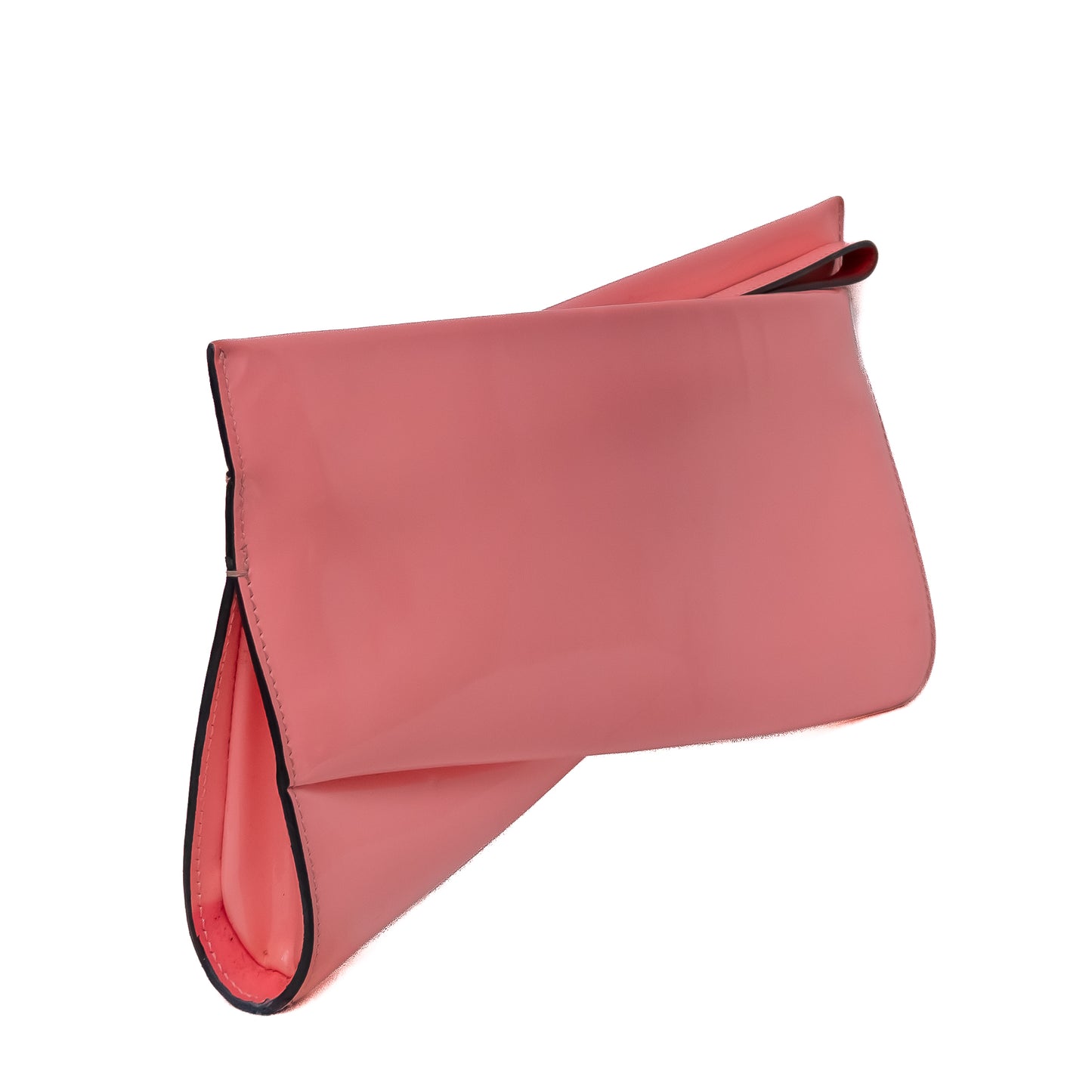 Christian Louboutin Pink Patent Leather Bow-Shaped Clutch Bag