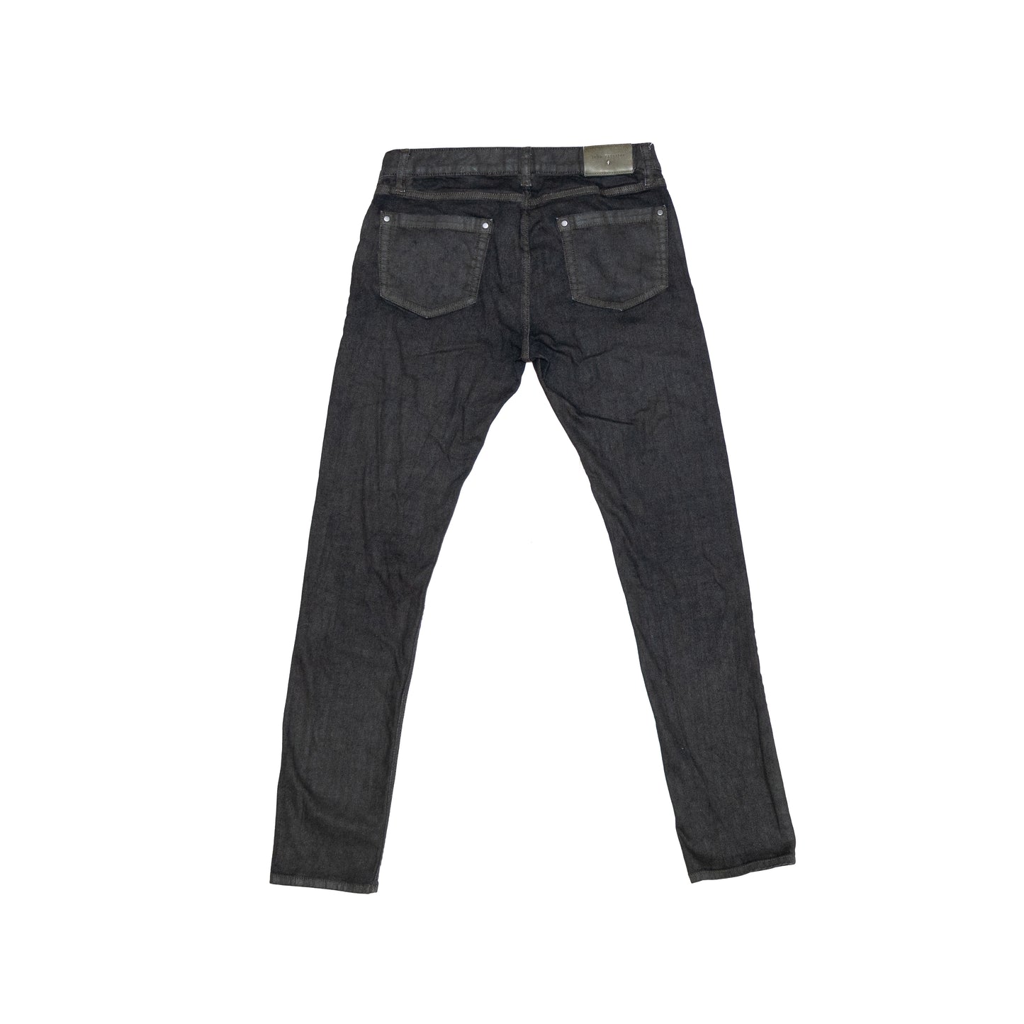 John Varvatos Woodward Jeans 31R Grey Skull Rivet Button Fly Slim Fit