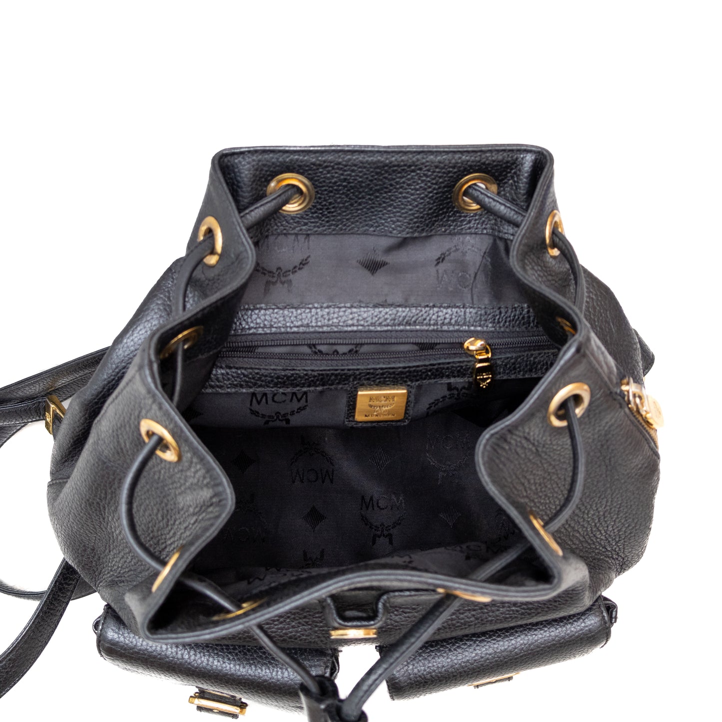 Vintage MCM Black Leather Backpack Germany – Medium Size