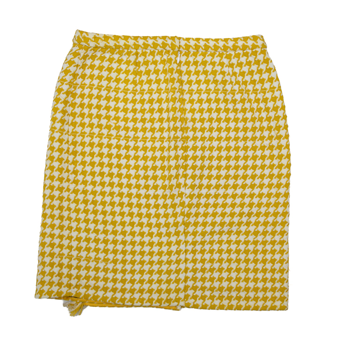 RARE Dolce & Gabbana Yellow Houndstooth Crystal Fringe Skirt – Size IT 38 (US 2 / UK 6)