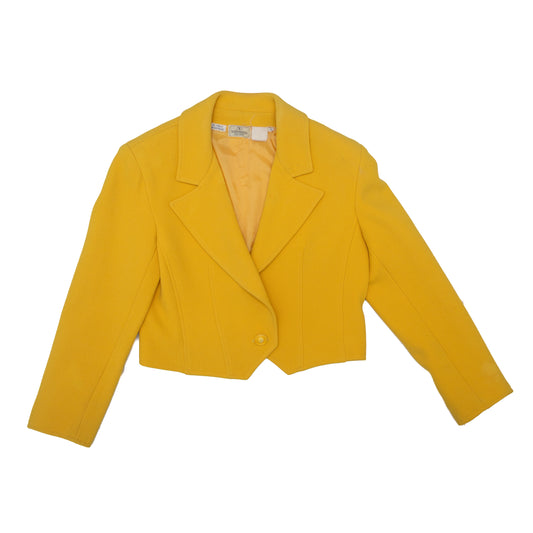 Valentino Boutique Vintage Cropped Wool Blazer – Mustard Yellow - Size 6
