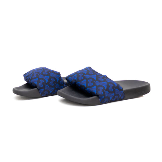BURBERRY MEN'S FURLEY PUFF ROYAL BLUE BEACH POOL SLIDE SANDALS SHOES US:9