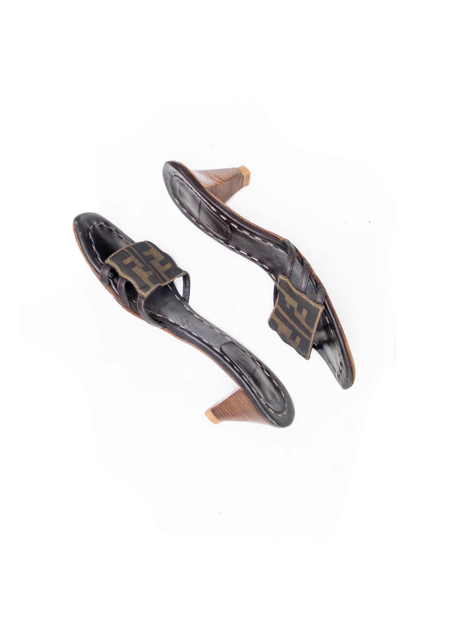 Fendi Zucca Monogram Heeled Mules – EU 36.5 | US 6.5 | UK 4.5
