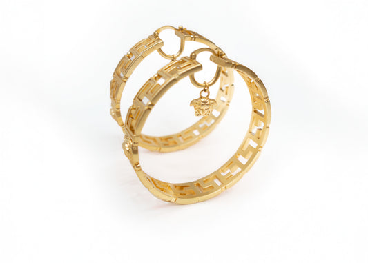 Versace x Fendi Medusa Greca Hoop Earrings FENDACE