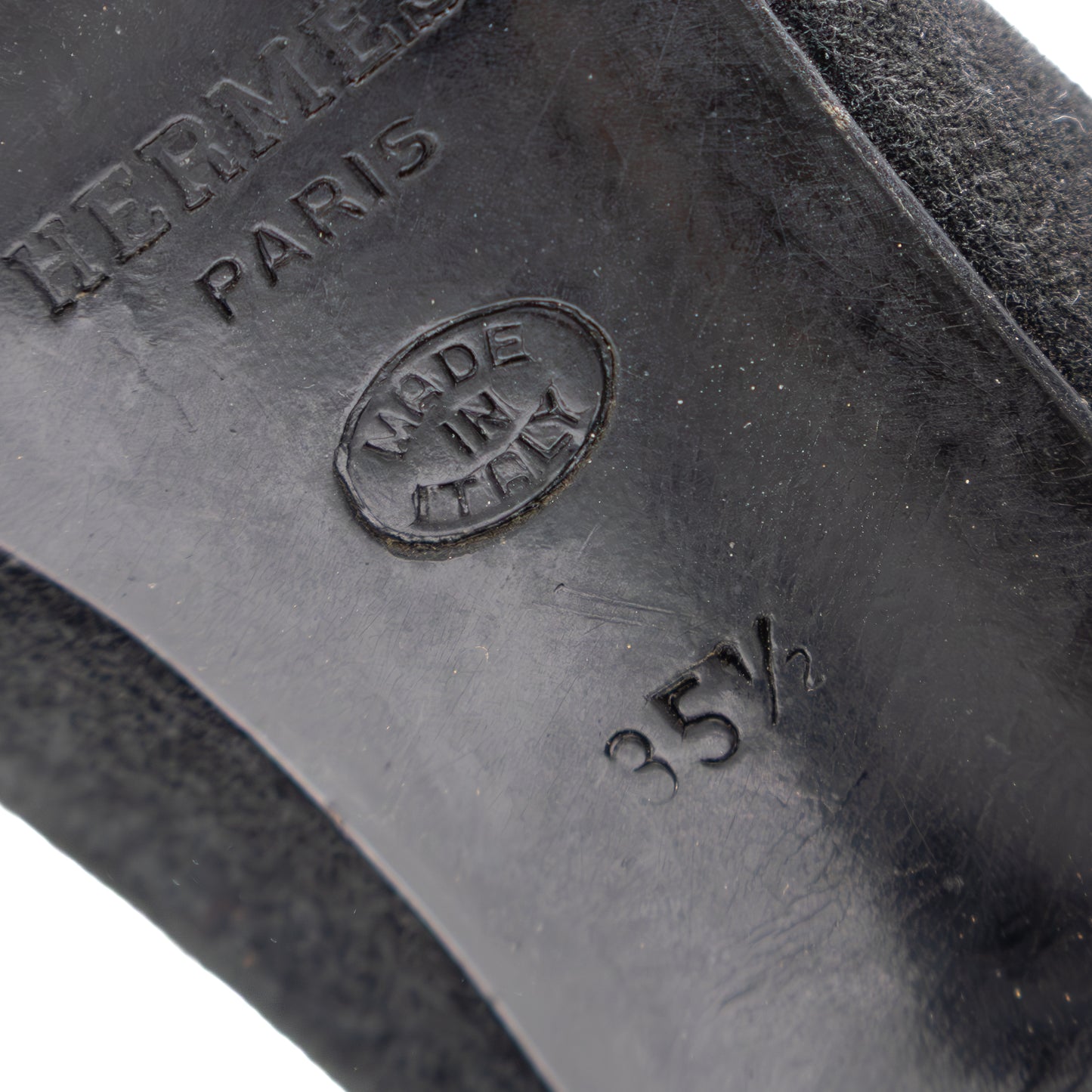 Hermès Derby Black Suede &amp; Leather Lace-Up Heels — Size 35.5 EU / 5.5 US