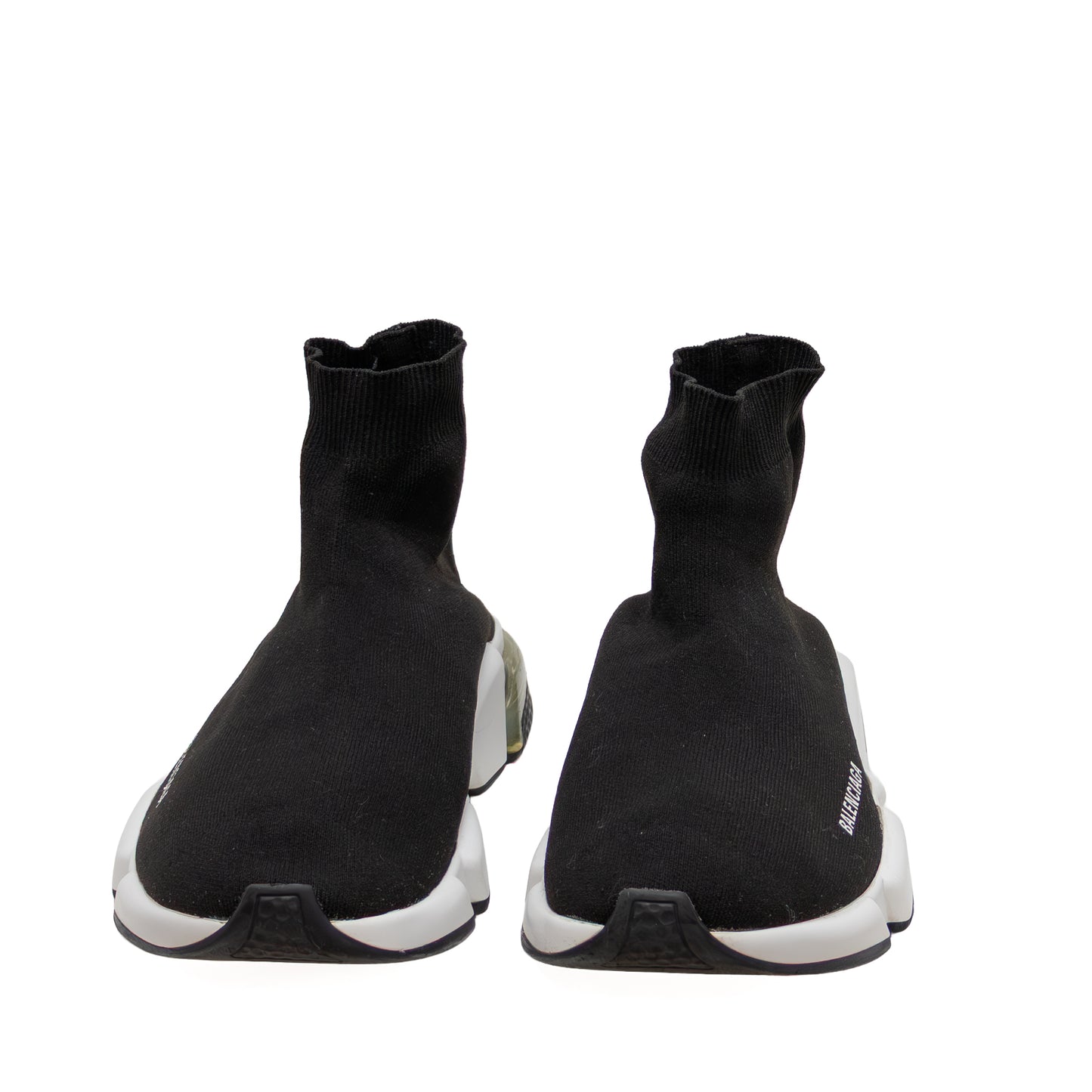 Balenciaga Speed 2.0 Clear Sole Sneakers Black White US 11