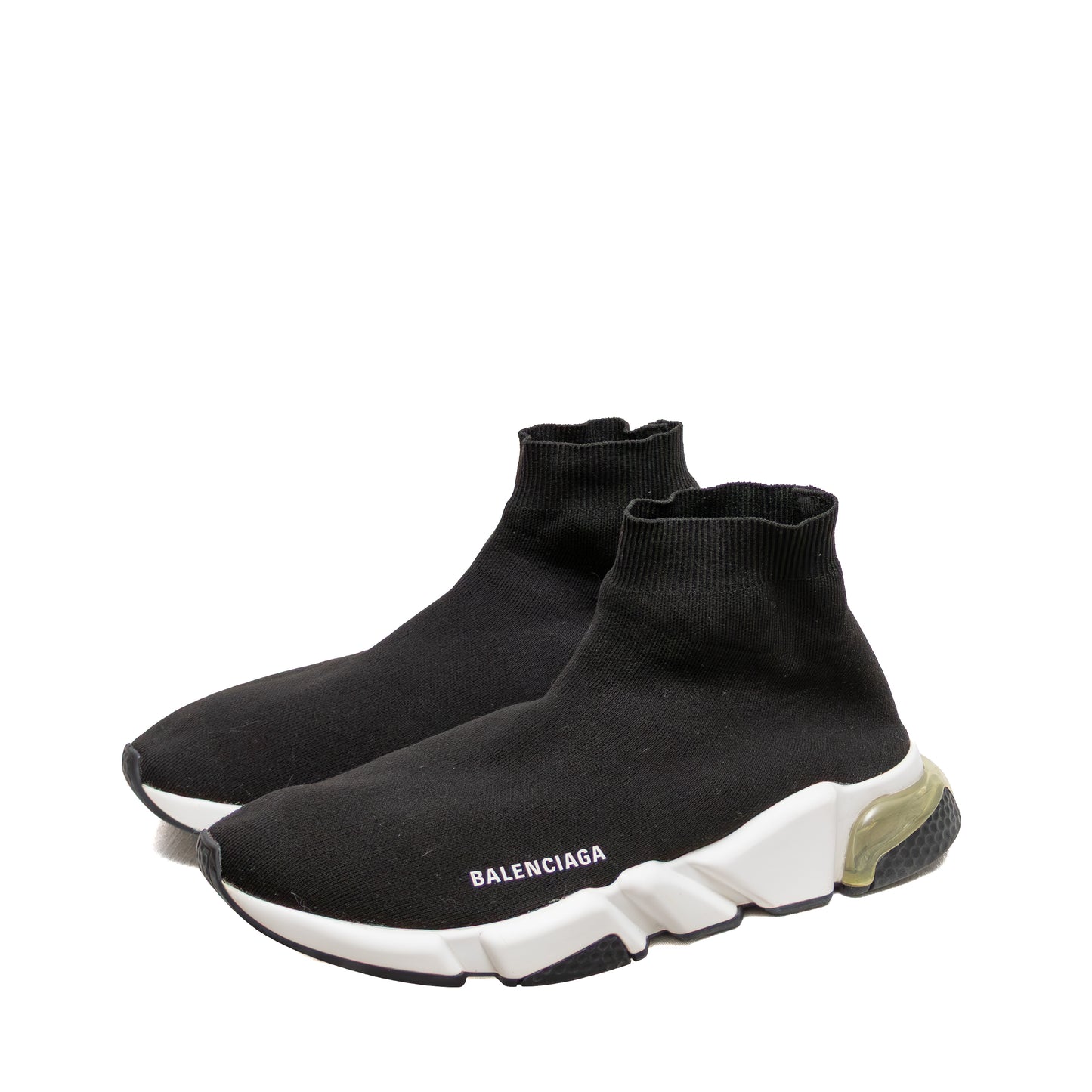 Balenciaga Speed 2.0 Clear Sole Sneakers Black White US 11
