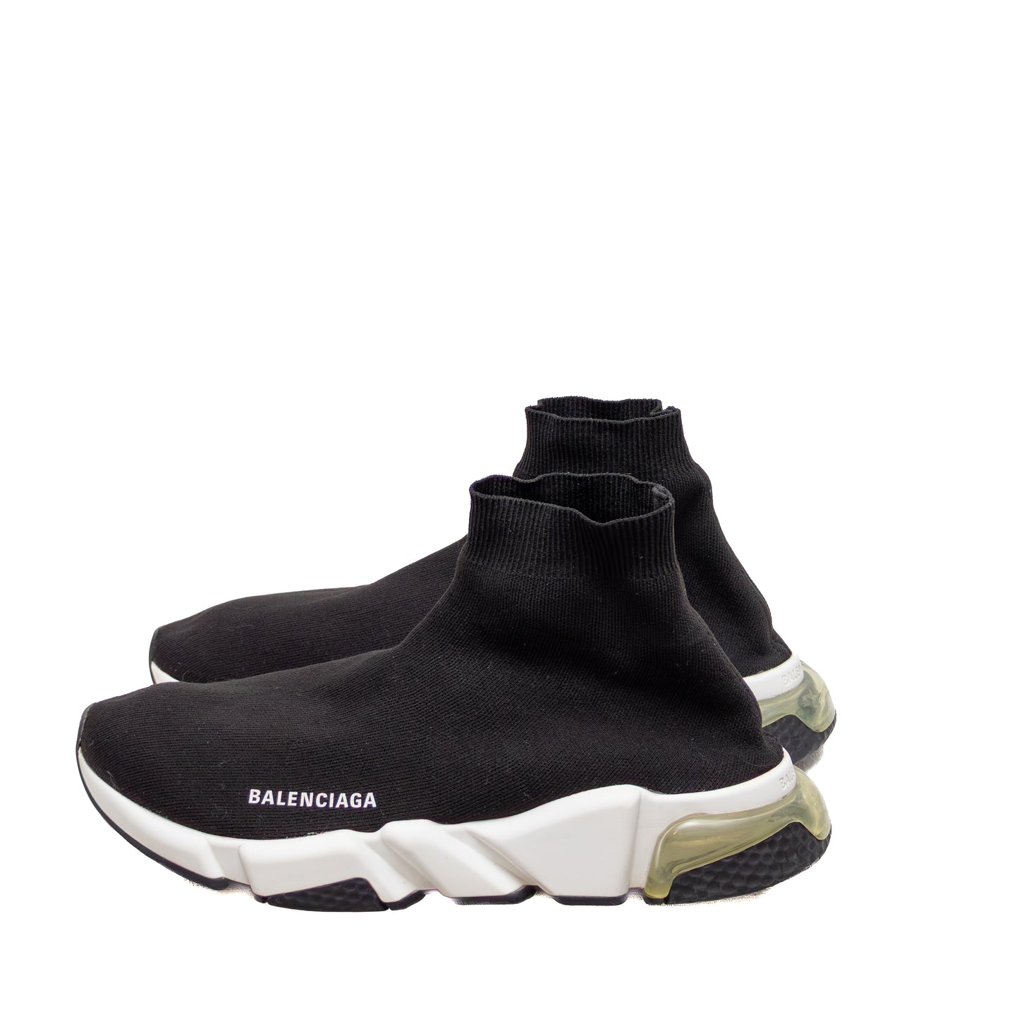Balenciaga Speed 2.0 Clear Sole Sneakers Black White US 11