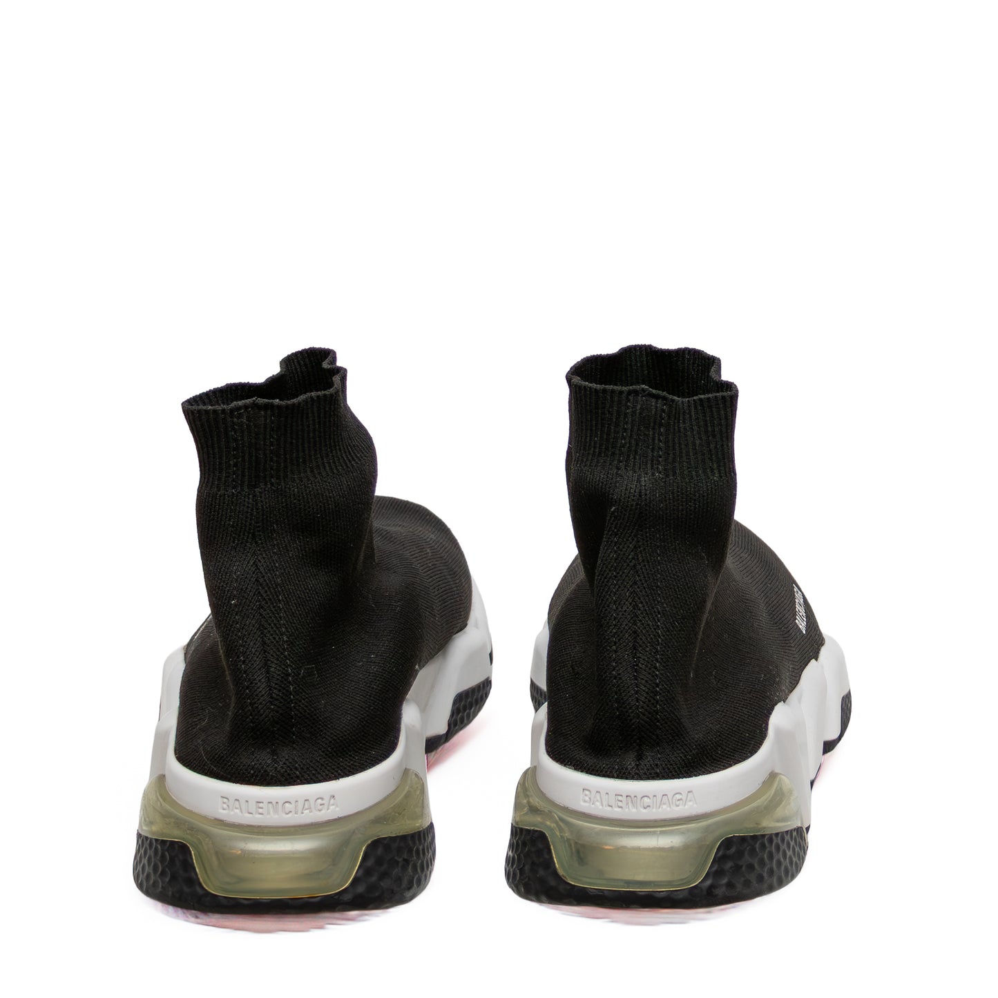 Balenciaga Speed 2.0 Clear Sole Sneakers Black White US 11