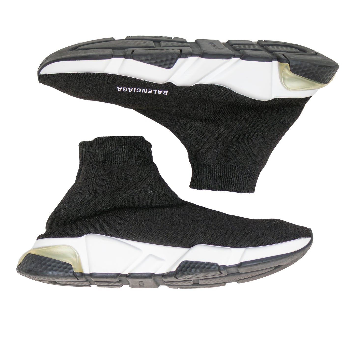 Balenciaga Speed 2.0 Clear Sole Sneakers Black White US 11