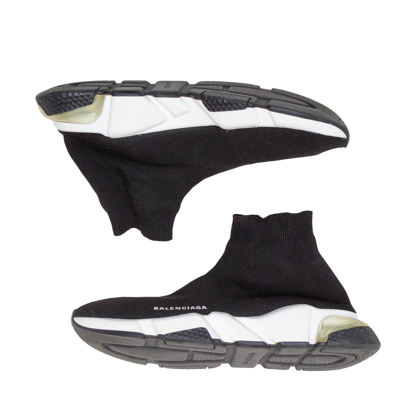 Balenciaga Speed 2.0 Clear Sole Sneakers Black White US 11