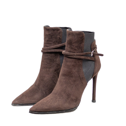 Prada Women’s Brown Suede Stiletto Ankle Boots – Size EU 37 (US 6.5 – 7)