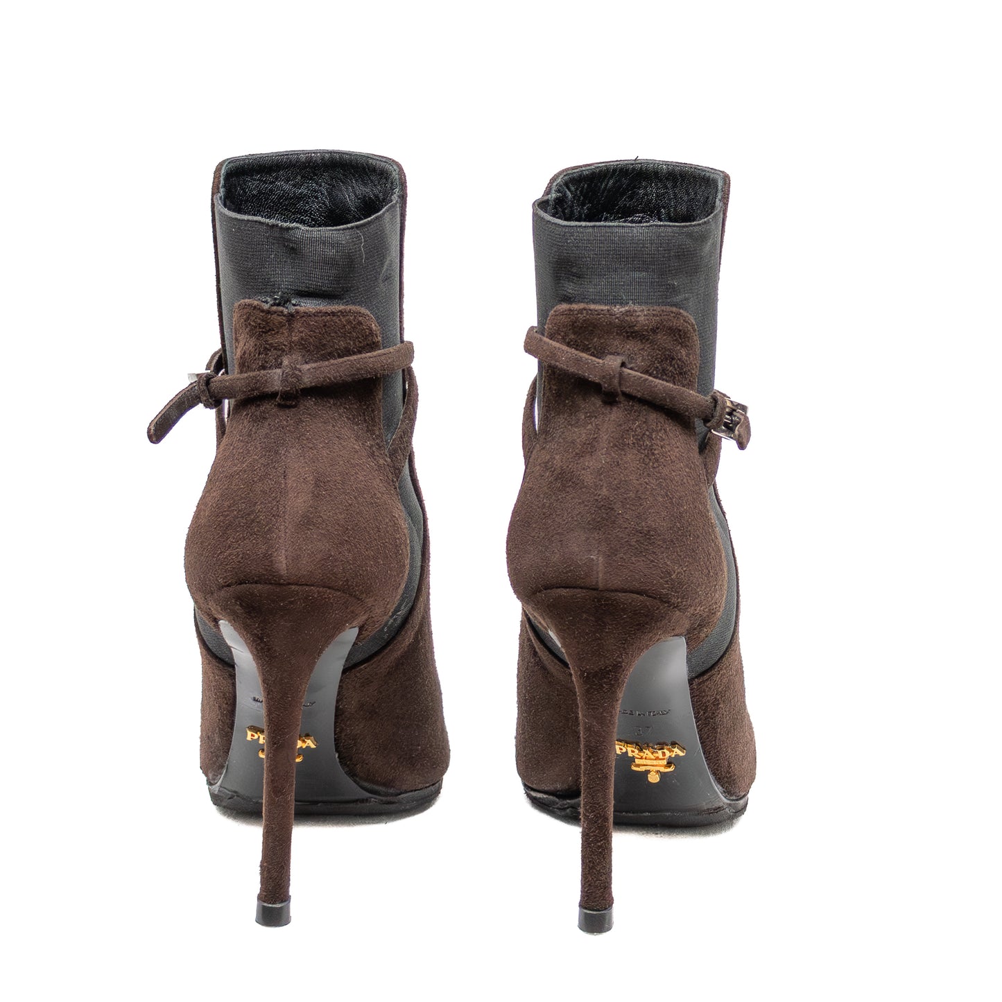 Prada Women’s Brown Suede Stiletto Ankle Boots – Size EU 37 (US 6.5 – 7)